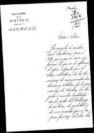Portada:Oficio en el que se solicita informe sobre el hallazgo de un basamento que contenía una moneda púnica en el castillo de San Sebastián de Cádiz.