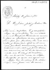 Portada:Carta relativa a unos calcos de Vejer de la Frontera y de la noticia que ha recibo sobre el hallazgo, en un cortijo de Jerez de la Frontera al pie de la sierra, de una cabeza de mármol