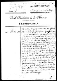 Portada:Carpetilla de expediente sobre la solicitud de que los descubrimientos de la necrópolis fenicia de Punta de Vaca se declaren de utilidad pública a fin de poder continuar las excavaciones emprendidas
