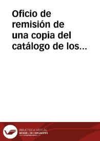 Portada:Oficio de remisión de una copia del catálogo de los objetos artísticos reunidos en el Instituto de Cáceres