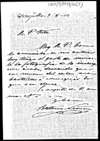 Portada:Carta de remisión de una fotografía de la inscripción islámica de Trujillo