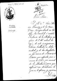 Portada:Oficio de remisión de copia de siete inscripciones romanas halladas en Córdoba y tres descubiertas en las minas de Linares de Baeza