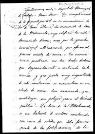 Portada:Copia de oficio dirigido al alcalde de Córdoba, en el que se informa sobre el estado de conservación de la Torre de la Malmuerta