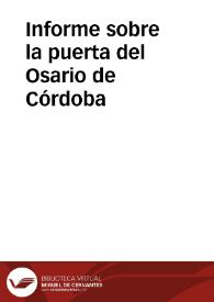Portada:Informe sobre la puerta del Osario de Córdoba