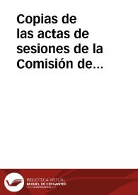 Portada:Copias de las actas de sesiones de la Comisión de Monumentos de Córdoba correspondientes al año 1931