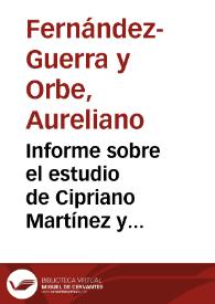 Portada:Informe sobre el estudio de Cipriano Martínez y González de la Vía Romana de Astorga a las cercanías de Palencia