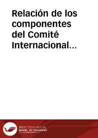 Portada:Relación de los componentes del Comité Internacional de la Carta del Imperio Romano y del Comité Español