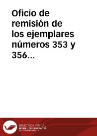 Portada:Oficio de remisión de los ejemplares números 353 y 356 de \"La Alhambra. Revista quincenal de artes y letras\"