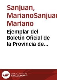 Portada:Ejemplar del Boletín Oficial de la Provincia de Huelva, en el que se inserta la circular remitida por la Comisión de Monumentos de Huelva a los Alcaldes de la provincia, a fin de proceder a la catalogación de los monumentos de la Provincia