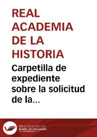 Portada:Carpetilla de expediente sobre la solicitud de la Sociedad Arqueológica Ebusitana para que se declare Monumento Nacional la necrópolis púnica de Ibiza