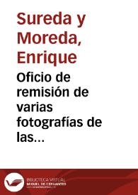 Portada:Oficio de remisión de varias fotografías de las excavaciones de Pollentia en Alcudia, asimismo se solicita un aumento de la subvención destinada a esas excavaciones.