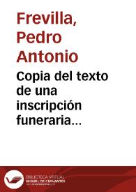 Portada:Copia del texto de una inscripción funeraria encontrada en Córdoba, que formó parte de un enterramiento de incineraración, en el que se recuperaron dos monedas imperiales y un ungüentario.