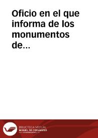 Portada:Oficio en el que informa de los monumentos de antigüedad que se encuentran en la ciudad de Lugo en estado de deterioro