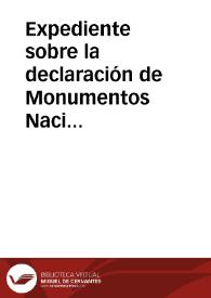 Portada:Expediente sobre la declaración de Monumentos Nacionales a favor de la  colegiata de San Pedro y la iglesia de San Juan de Rabanera.