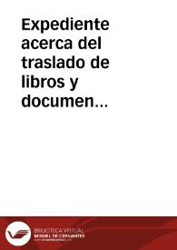 Portada:Expediente acerca del traslado de libros y documentos a la Real Academia de la Historia procedentes del Archivo de la Delegación de Hacienda de La Coruña.