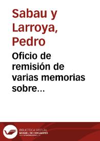 Portada:Oficio de remisión de varias memorias sobre antigüedades y monumentos de Linares y Baeza para que informe lo que considere oportuno.