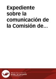 Portada:Expediente sobre la comunicación de la Comisión de Monumentos de Navarra verificando la elección de nuevos cargos.
