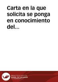 Portada:Carta en la que solicita se ponga en conocimiento del Secretario del Museo Arqueológico Nacional que ha cedido la totalidad de su colección para su estudio a la Real Academia de la Historia.
