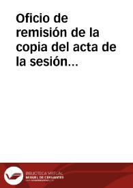 Portada:Oficio de remisión de la copia del acta de la sesión celebrada por la Comisión de Monumentos de León el 1 de diciembre