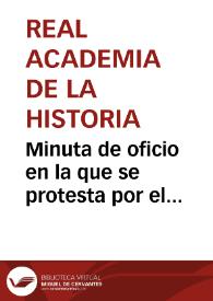 Portada:Minuta de oficio en la que se protesta por el deficiente estado de conservación de las murallas de Lugo