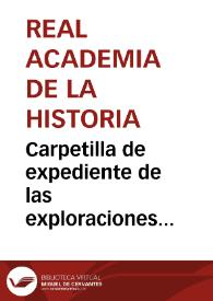 Portada:Carpetilla de expediente de las exploraciones arqueológicas en Perales de Tajuña de  Romualdo Moro
