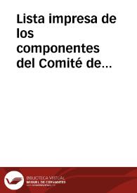 Portada:Lista impresa de los componentes del Comité de Dirección y Vocales del Museo del Pueblo Español