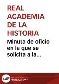 Portada:Minuta de oficio en la que se solicita a la reorganización de la Comisión de Monumentos de Málaga.