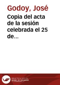 Portada:Copia del acta de la sesión celebrada el  25 de noviembre de 1904 por la Comisión de Monumentos de Málaga.