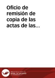 Portada:Oficio de remisión de copia de las actas de las sesiones celebradas el 25 de Marzo, 1, 5 y 19 de abril de 1906 por la Comisión de Monumentos de Málaga.