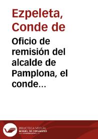 Portada:Oficio de remisión del alcalde de Pamplona, el conde de Ezpeleta, de seis ejemplares con los dibujos de los mosaicos romanos de la calle Curia.