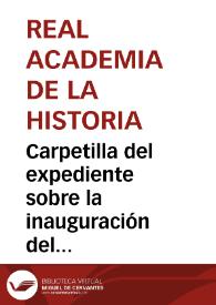 Portada:Carpetilla del expediente sobre la inauguración del Museo Arqueológico de Navarra.