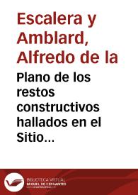 Portada:Plano de los restos constructivos hallados en el Sitio de San Martin en el Puerto de Santander.