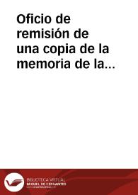 Portada:Oficio de remisión de una copia de la memoria de la Comisión de Monumentos de Salamanca durante el ejercicio 1876-1877.