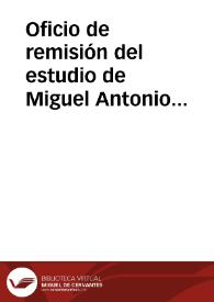 Portada:Oficio de remisión del estudio de Miguel Antonio Yñarra sobre etimologías del vascuence, bajo el aspecto de la arqueología de la lengua.