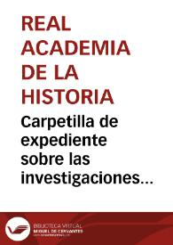 Portada:Carpetilla de expediente sobre las investigaciones realizadas en el túnel de San Adrián (Cegama).