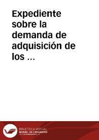 Portada:Expediente sobre la demanda de adquisición de los restos del castillo de Solivella.