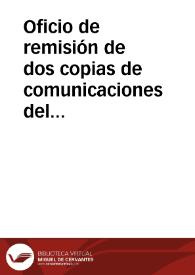 Portada:Oficio de remisión de dos copias de comunicaciones del Ayuntamiento de Talavera de la Reina sobre el derribo del Arco de San Pedro para que informe la Comisión de Antigüedades.