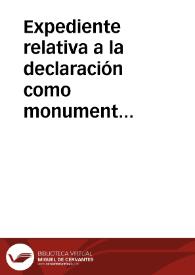 Portada:Expediente relativa a la declaración como monumento arquitectónico-artístico la Colegiata de Santa Cruz de Castañeda.