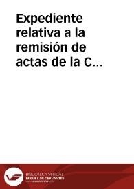 Portada:Expediente relativa a la remisión de actas de la Comisión de Monumentos de Santander.