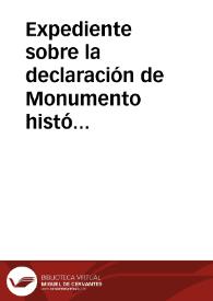 Portada:Expediente sobre la declaración de Monumento histórico-artístico a favor de la iglesia mozárabe de San Salvador de Palat de Rey (León)