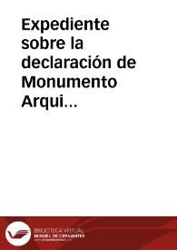 Portada:Expediente sobre la declaración de Monumento Arquitectónico-Artístico para la fortaleza de El Macho, en el monte Urgull de San Sebastián.