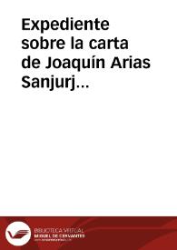 Portada:Expediente sobre la carta de Joaquín Arias Sanjurjo acerca de dos castros cerca de Santiago