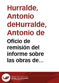Portada:Oficio de remisión del informe sobre las obras de restauración de la iglesia parroquial de la villa de Arroyo.