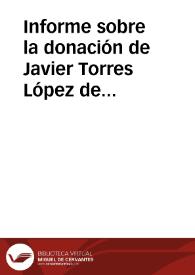 Portada:Informe sobre la donación de Javier Torres López de una llave de hierro árabe y dos anillos de cobre, uno de ellos con inscripción latina y el otro con ornamentación árabe.
