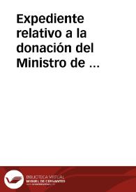Portada:Expediente relativo a la donación del Ministro de Hacienda de dos medallas conmemorativas de la mayoría de edad de Alfonso XIII.