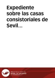Portada:Expediente sobre las casas consistoriales de Sevilla.