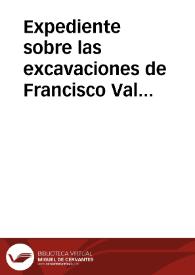Portada:Expediente sobre las excavaciones de Francisco Valverde Perales en el cerro del Minguillar, en Baena