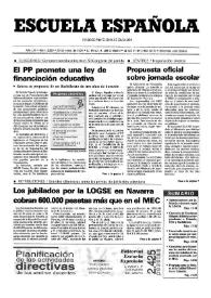 Portada:Escuela española. Año LVI, núm. 3263, 25 de enero de 1996
