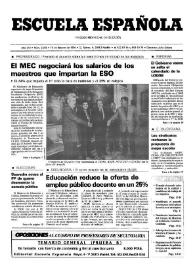 Portada:Escuela española. Año LVI, núm. 3266, 15 de febrero de 1996