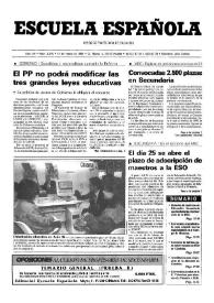 Portada:Escuela española. Año LVI, núm. 3270, 14 de marzo de 1996